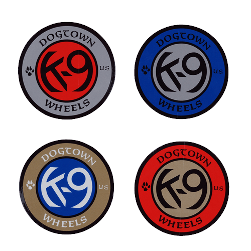 ドッグタウンスケートボード K9ウィールステッカー シルバーレッド